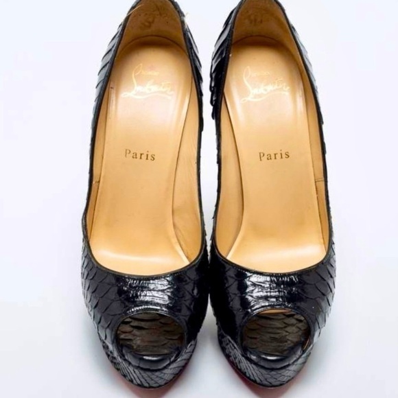 Christian Louboutin Lady Peep Python skin peep pumps EU38 rare 100% authentic. - Picture 9 of 11